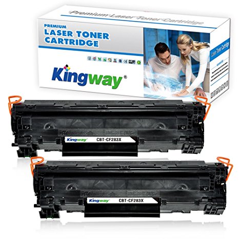 Kingway Compatible HP 83X CF283X Toner Cartridge for HP LaserJet Pro M201dw M201n M225dw M225dn Printer High Yield 2,200 Pages (Black, 2 Pack)
