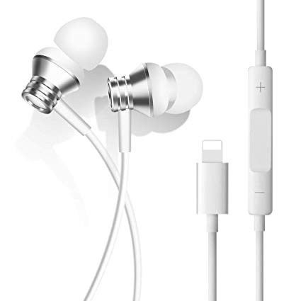 LUNANI Lightning Headphones, Earbuds with Microphone and Call Controller. MFi Certified Compatible with iPhone X/XS/XS Max/XR iPhone 8/8 Plus iPhone 7/7 Plus (White-6)