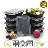 Bento Lunch Box Tupperware Set - Meal Prep Food restaurant Containers with Lids - 9 pack 38oz