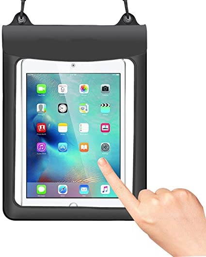 Kimwing 10.1 - 11 Inch Tablet Waterproof Case Dry Bag Pouch for Samsung Tab A7 10.4”/ Tab A 10.1 2019 / Tab S5e 2019 / Tab S7 11”/ Tab S6 5G 10.5 / iPad Pro 12.9 / iPad Pro 11 / iPad Air 10.5 (Black)