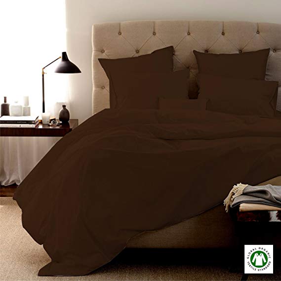 Linen Souq Organic Bed Sheets-Size-CAL-KING, Color-CHOCOLATE sheets are comfortable and ultra-soft & silky# Made in India 800 Thread Count - 100% Organic Cotton 4pc Bed Sheet Set With 19" DEEP POCKET
