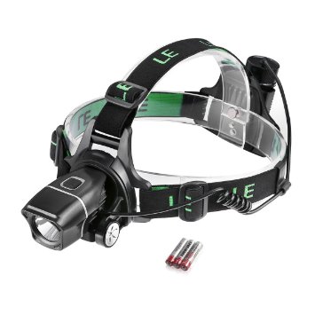 LE CREE LED Headlamp, Super Bright, 3 Brightness Level Choice, LED Headlamps, 3 AAA Batteries Included ...