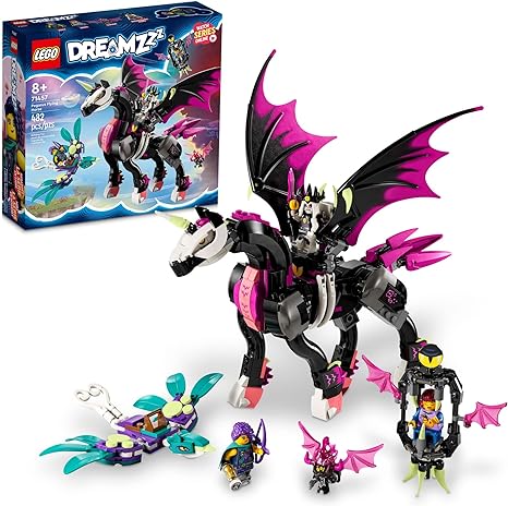 LEGO DREAMZzz Pegasus Flying Horse 71457 Building Toy Set, Fantasy Action Figure Creature, Comes with 3 Minifigures Including The Nightmare King, Unique Birthday Gift for Girls and Boys Ages 8