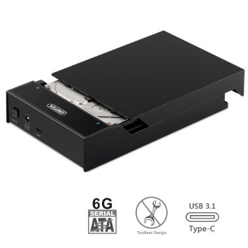 UNITEK USB 3.1 Type C to SATA Gen 2 (10Gbps) External Lay-Flat Hard Drive Docking Station for 2.5"/3.5" Inch SATA SSD HDD, Supports UASP and 6TB   for Mac Windows Type A PCs