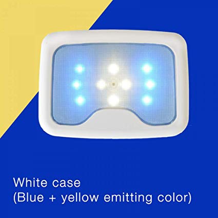 1 PC Adjustable Dual Color Car Home Bed Floor Reading Light Battery Powered Rechargeable Interior Lamp Blue White Yellow Yellow and Blue Ligh-3