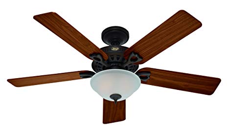 Hunter Indoor Ceiling Fan with light and pull chain control - Astoria 52 inch, New Bronze, 53057