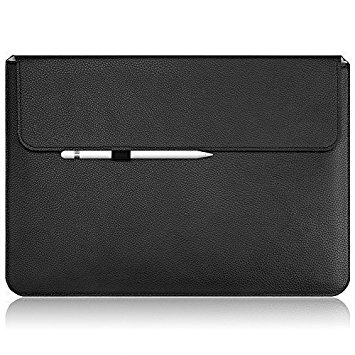 [Updated Version] Macbook Pro Case Sleeve (13.3 Inch, 2016 Released), OMOTON [Anti-Scratch] [Full Protective] [Water-Proof] Thinnest and Lightest PU Leather Wallet Sleeve for Macbook Pro 13.3 Inch with Touch Bar, Black