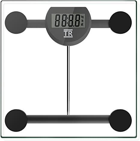 Body Weight Scale, TechRise High Precision Digital Bathroom Scale, Electronic Scale with Step-on Technology, Backlit LCD Display