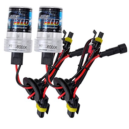 Yerwal AC 35W HID Xenon Replacement Bulbs Fog Lights Extra Bright Headlight H1 6000K