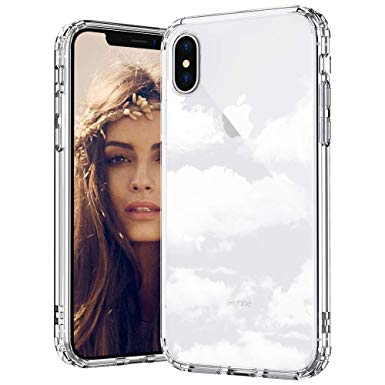 MOSNOVO iPhone Xs Case, iPhone X Clear Case, Cloud Pattern Printed Clear Design Transparent Plastic Back Case with TPU Bumper Protective Case Cover for iPhone X/iPhone Xs