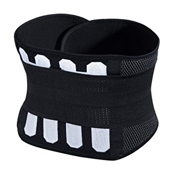 Back Support FREETOO Adjustable Lumbar Back Brace Lumbar Support Belt with Breathable Mesh and Dual Adjustable Straps for Lower Back Pain Relief for Sports - Black