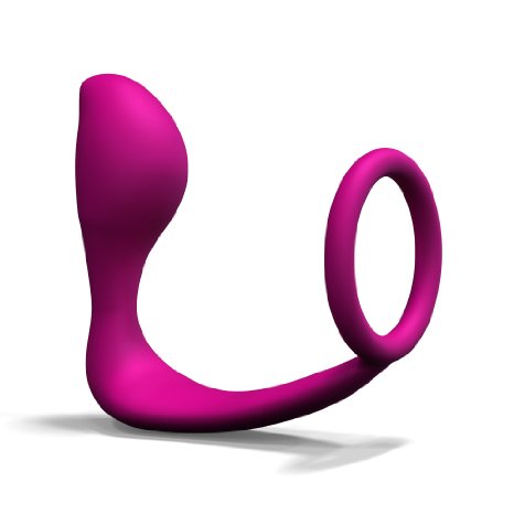 Lynk Pleasure Products Anal Orgasm Performance and Erection Enhancing Cock Ring and Anal Plug Combo - Pure Silicone - Magenta Fantasy Sex Toy