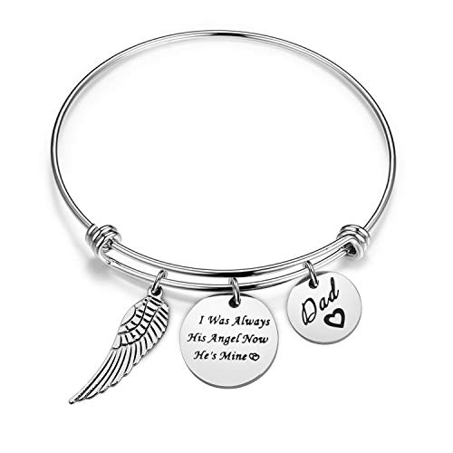 WUSUANED Memorial Jewelry I Used To Be His/Her Angel Bracelet In Memory Of Loved One Dad Mom Sympathy Gift