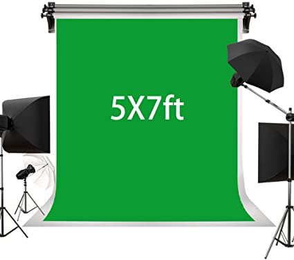 Kate 5ft(W)×7ft(H) Solid Green Backdrop Portrait Background for Photography Studio