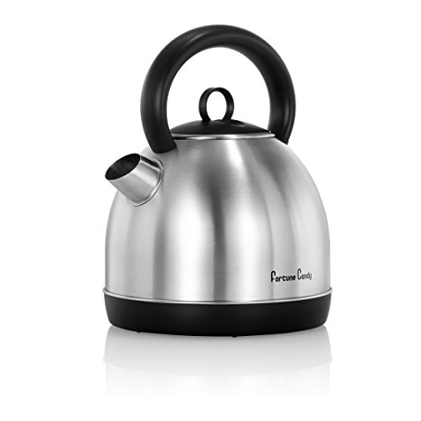 Fortune Candy KS-1032W Stainless Steel Otter Controller Cordless Electric Kettle , 1.7L (Stainless Steel)