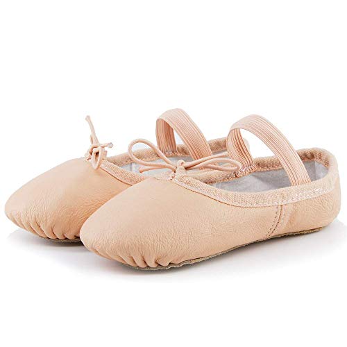 Debug Girl's Full Sole Leather Ballet Shoe/Slipper(Toddlet/Little Kid)