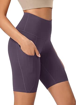 ODODOS Women's Tummy Control Yoga Shorts 2.0 with Pockets High Waist Athletic Workout Shorts-5" / 8" / 10" Inseam