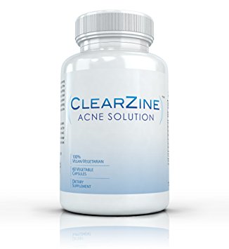 Clearzine - The Top Rated Acne Treatment Pill. Eliminates Acne, Blackheads, Redness, Blotchiness and Zits (60 Capsules) (1 Bottle)