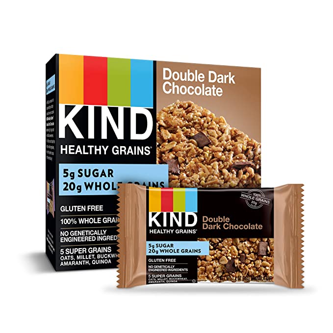 KIND Healthy Grains Granola Bars, Double Dark Chocolate, Gluten Free, 1.2 Ounce (Pack of 40)