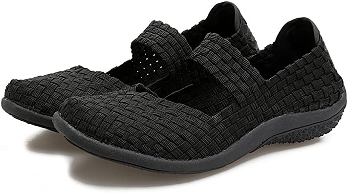 Womens Trainer Shoes Slip On Handmade Elastic Woven Lightweight Breathable Walking Fashion Sneakers …