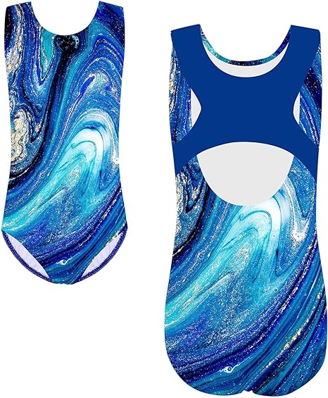 TFJH E Gymnastics Leotards for Girls Sparkle Athletic Clothes Activewear One-piece