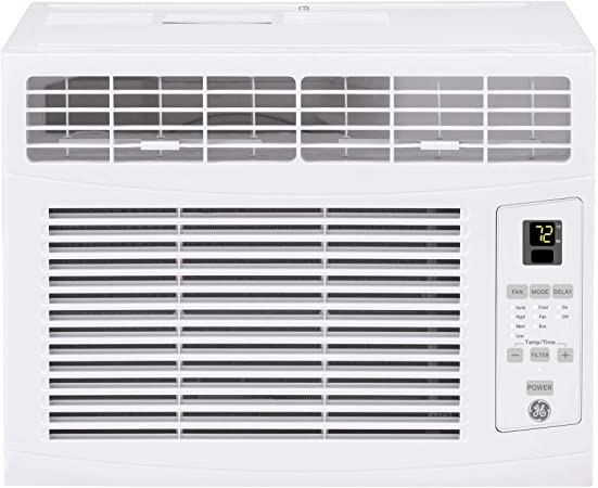 GE 6,000 BTU Electronic Window Air Conditioner, Cools up to 250 sq. Ft, Easy Install Kit & Remote Included, White