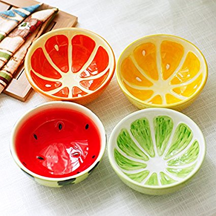 Oliadesign® 4 Pieces Ceramic Bowl Set (Lemon, Lime, Watermelon, Grapefruit)