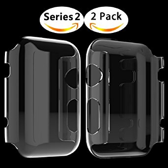 Apple Watch 2 Case, Langboom Apple Watch Screen Protector Ultra-Thin PC Hard Cover Full Coverage Clear Case for iwatch Series 2 38mm (2Pack)