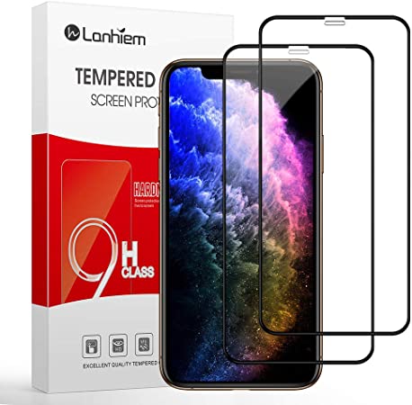 Lanhiem iPhone Xs/X/iPhone 11 Pro Screen Protector, [2 Pack] HD Full Coverage Tempered Glass Screen Protector Film for iPhone X Xs, Edge to Edge Protection [Bubble-Free] [Case-Friendly]