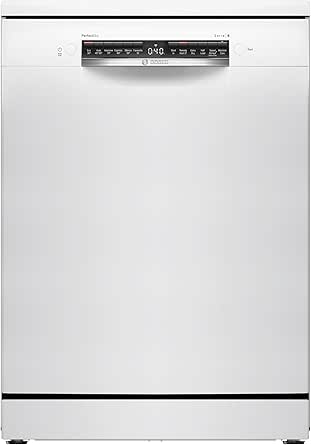 Bosch SMS6ZCW10G Series 6, Free-Standing Dishwasher, 60 cm, B Rated Energy, 9 L, 14 Place Settings, Silence Pro 40 dB Quiet, Ideal Dry Zeolith drying, Rackmatic Adjustable Basket, White