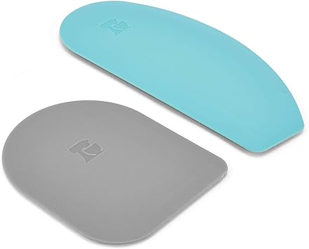 KitchenAid Gourmet Bowl Scraper, Set of 2, Aqua Sky/SORM Grey