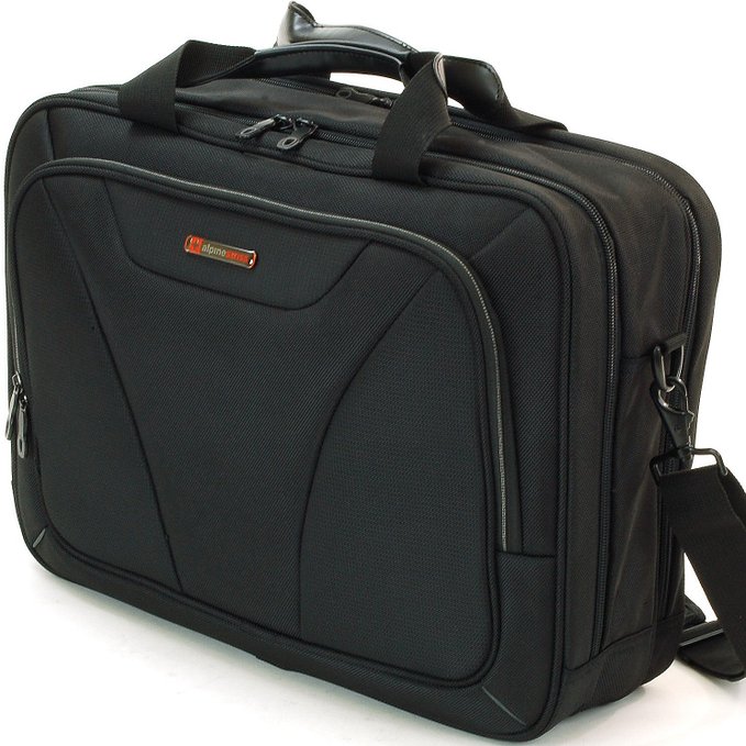 Alpine Swiss Cortland 156 Laptop Bag Organizer Briefcase Black