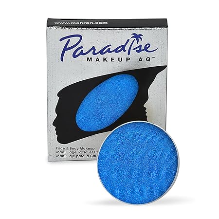 Mehron Makeup Paradise Makeup AQ Refill Size | Perfect for Stage & Screen Performance, Face & Body Painting, Beauty, Cosplay, and Halloween | Water Activated Face Paint, Body Paint, Cosplay Makeup .25 oz (7 ml) (Metallic Dark Blue)