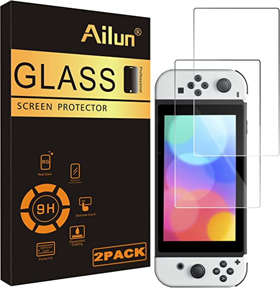 Ailun Glass Screen Protector Compatible with Nintendo Switch OLED Model 2021 Anti Scratch 9H Hardness [2 Pack]