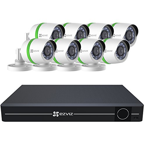 EZVIZ Home Security System 8 Weatherproof HD 1080p Bullet Cameras, 8 Channel DVR with 1TB HDD, 100ft Night Vision