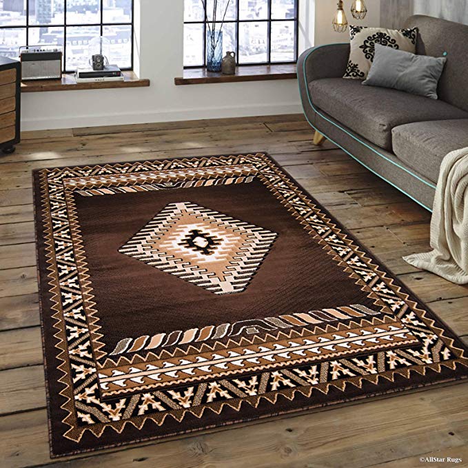 Allstar 5 X 7 Chocolate Woven Traditional Southwest Contemporary Area Rug (5' 2" X 7' 2")