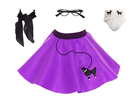 Hip Hop 50s Shop Toddler 4 Piece Poodle Skirt Costume Set