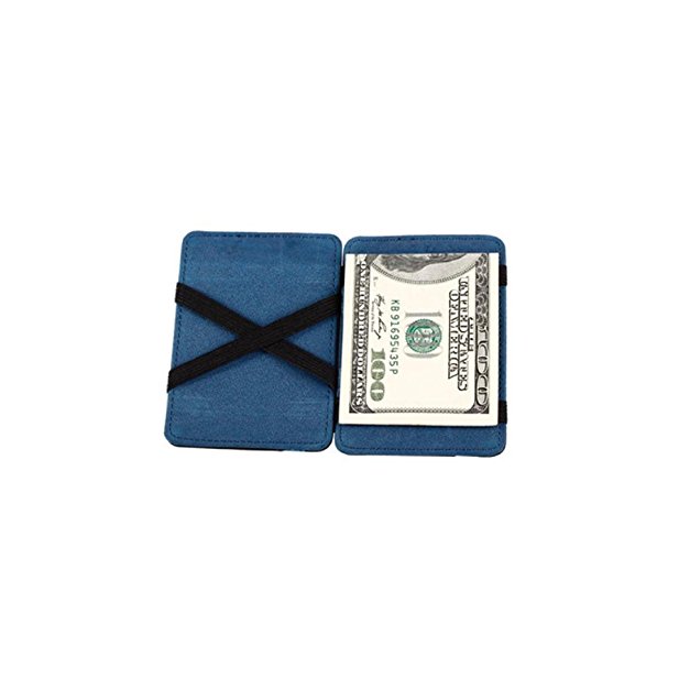 Wallet,toraway Unisex Mini Neutral Grind Magic Bifold Leather Wallet Card Holder Wallet Purse with Money Clip