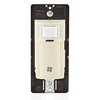 Leviton, Light Almond, Decora In-Wall Humidity Sensor and Fan Control Switch, 1/4 HP, Residential Grade, Single Pole, DHS05-1LT