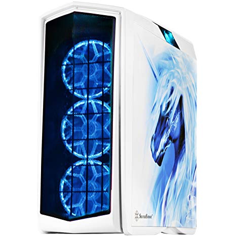 SilverStone Technology ATX Gaming Tower Case with Tempered Glass RGB Lighting and Graphics Side Panel (PM01W-FX)