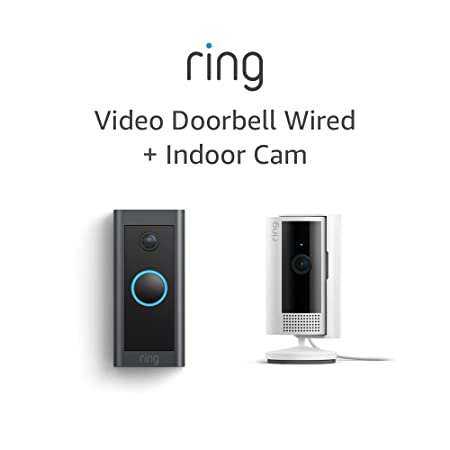 All-new Ring Indoor Cam, White with Ring Video Doorbell Wired