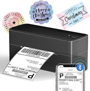 Phomemo Bluetooth Thermal Shipping Label Printer, Wireless 4x6 Shipping Label Printer for Shipping Packages, Support Android, iPhone and Windows, Widely Used for Amazon, Ebay, Shopify, USPS, FedEx