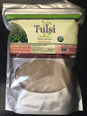 Tulsi holy basil (Leaves) (Ocimum Sanctum) (Ayurvedic Health Care Formulation) (Wild Crafted from natural habitat) 16 Oz, 454 Gms 2x Double Potency