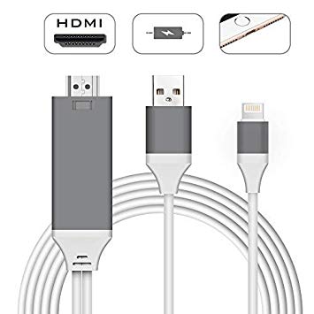 Compatible with iPad iPhone to HDMI Adapter Cable, Digital AV Adapter, Aictoe 6.6ft HDMI Adapter Cord Support 1080P HDTV Compatible with iPhone X 8 7 6 Plus 5s 5, iPad, iPod to TV Projector Monitor