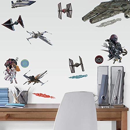 RoomMates Star Wars Episode IX Galactic Ships Peel and Stick Wall Decals