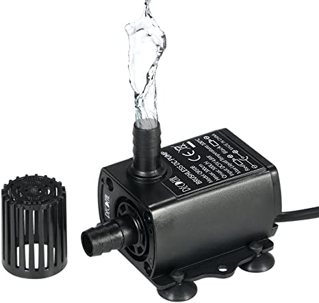 Galapara USB DC 5V 4.8W Ultra-Quiet Mini Brushless Water Pump Waterproof Submersible Fountain Aquarium Circulating 250L/H Lift 200cm
