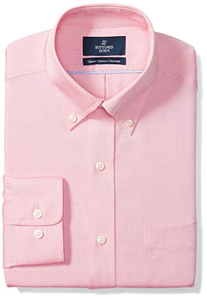 BUTTONED DOWN Men's Classic Fit Button-Collar Solid Non-Iron Dress Shirt