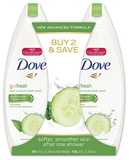 Dove go fresh Body Wash, Cool Moisture 14.5 oz, Twin Pack