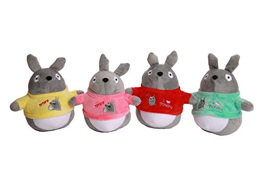Eletina 4 Pack Totoro in Dress Company¡¯s Rewards or Presents, Doll for Kids and Car Decoration Yellow Red Pink Green