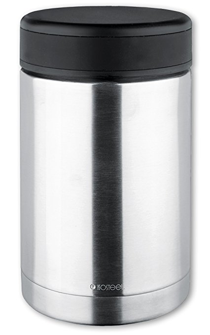 Isosteel VA-9684 17 fl. oz 18/8 Stainless Steel Double-Wall Vacuum Food Container